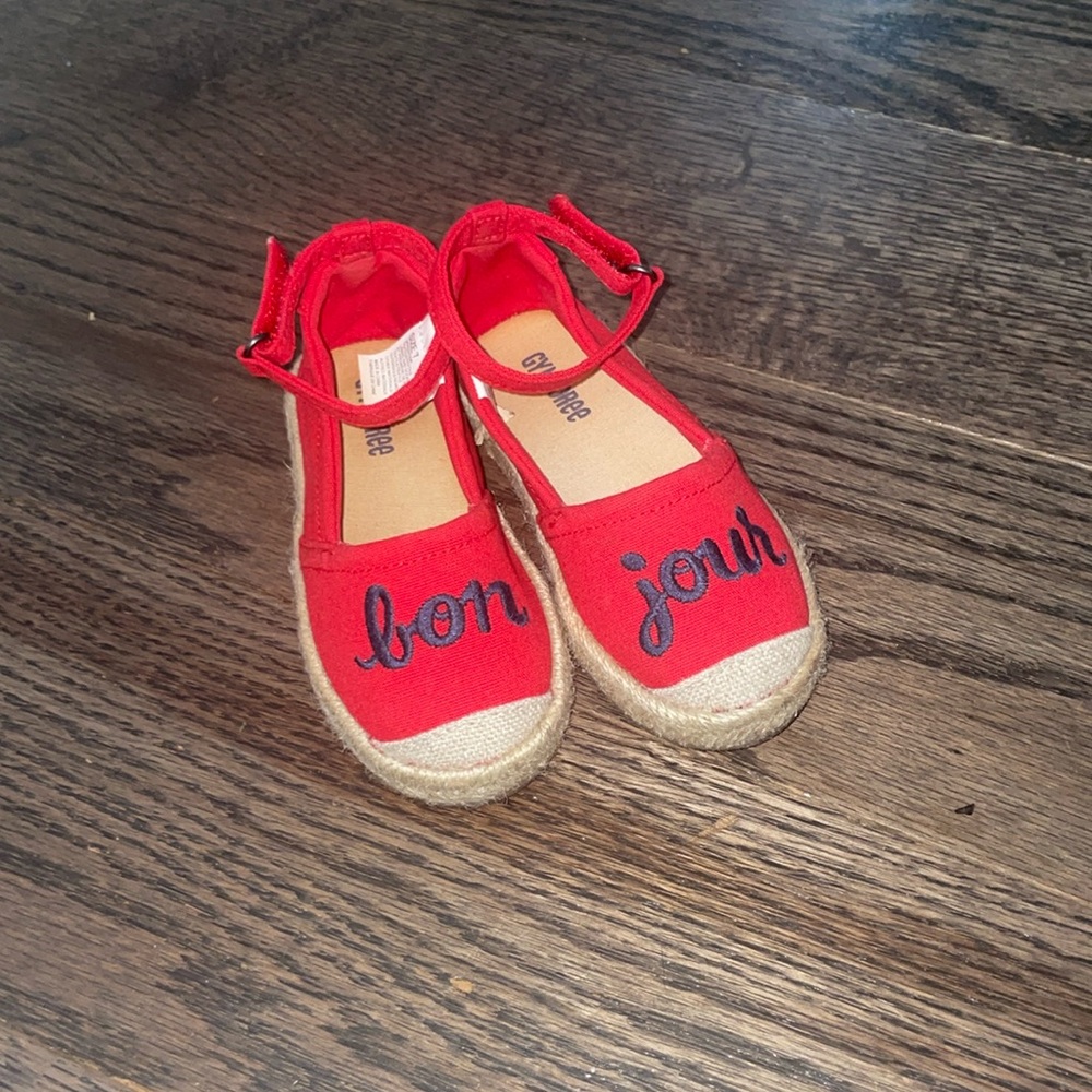 Red, blue and jute little girls espadrille. Sz 7- Gymboree
